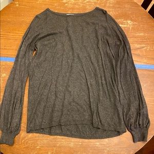 14th & Union Lightweight Grey Sweater with Bubble Sleeves